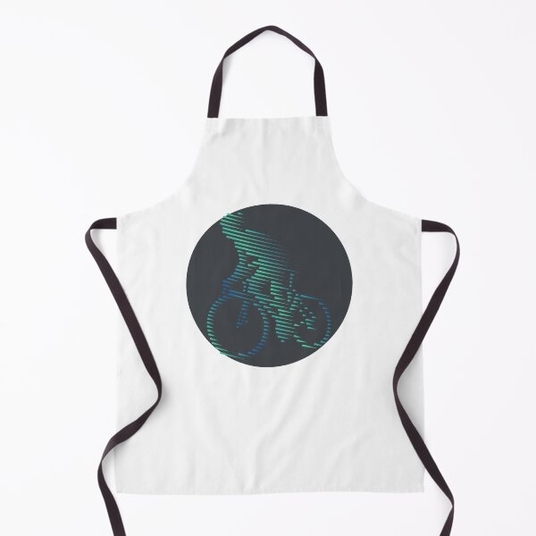Item preview, Cyclist Climbing Green Blue Line Art designed and sold by RabeDesigns.