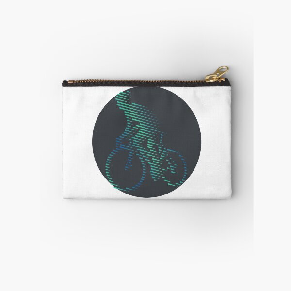 Item preview, Cyclist Climbing Green Blue Line Art designed and sold by RabeDesigns.