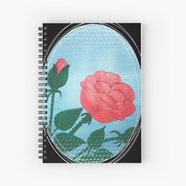 Red Rose acrylic painting Spiral Notebook