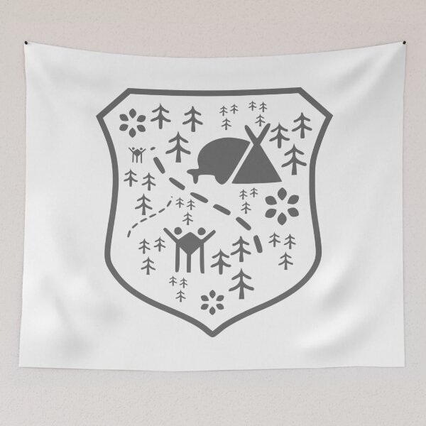 Item preview, Wild Forest Camping Shield designed and sold by TreacleMustard.