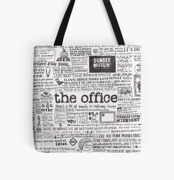 The Office Alphabet Tote Bag The Office TV Show Merchandise Office Fans  Kitchen Gifts Office Theme Bags Presents White