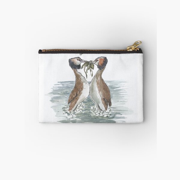 Item preview, Loving grebes greetings card designed and sold by skeletonotes.