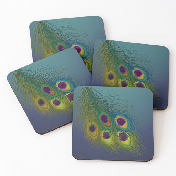 Item preview, Peacock feather on blue green gradient designed and sold by Ittele.