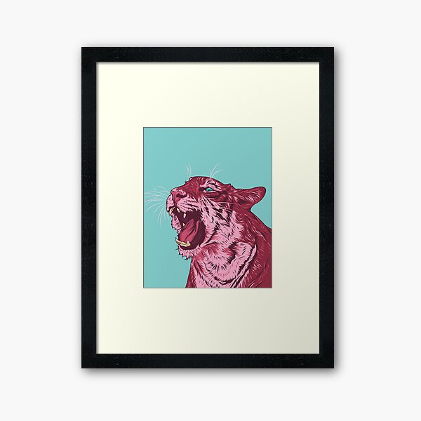 Magenta tiger Framed Art Print