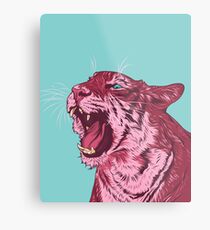 Magenta tiger Metal Print