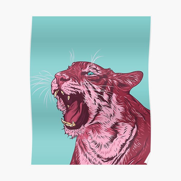 Magenta tiger Poster