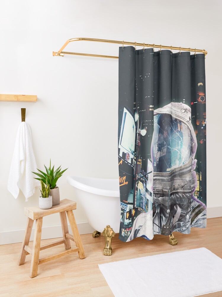 Alternate view of Night Life Shower Curtain