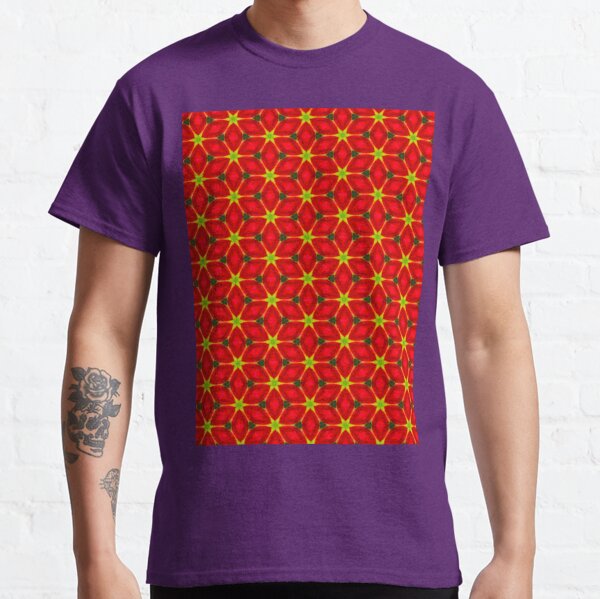 Vivid Red and Yellow Flower Pattern Classic T-Shirt
