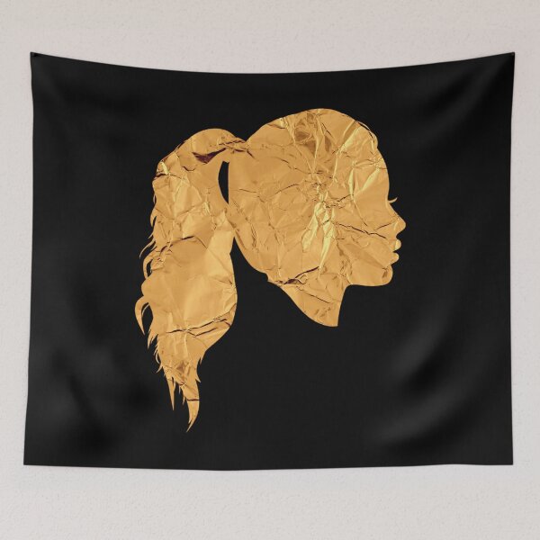 Item preview, Beauty Salon Women Faces - Foil Tin Long hair ponytail  designed and sold by Dr.YesOrNo.