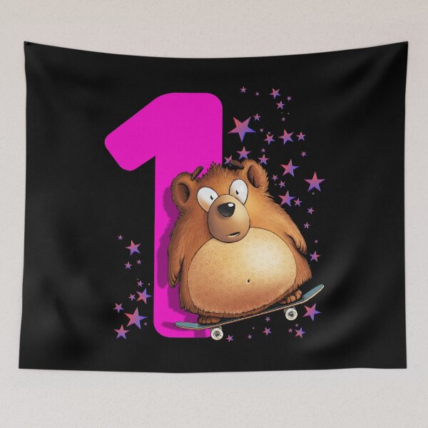 Item preview, Skateboard Bear First Birthday 1 Year designed and sold by FD-Design.