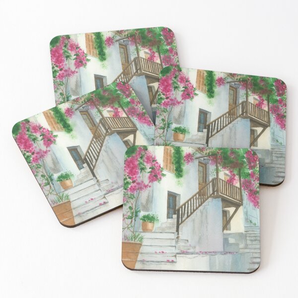 Item preview, Greek Street watercolor painting designed and sold by victorsboutique.