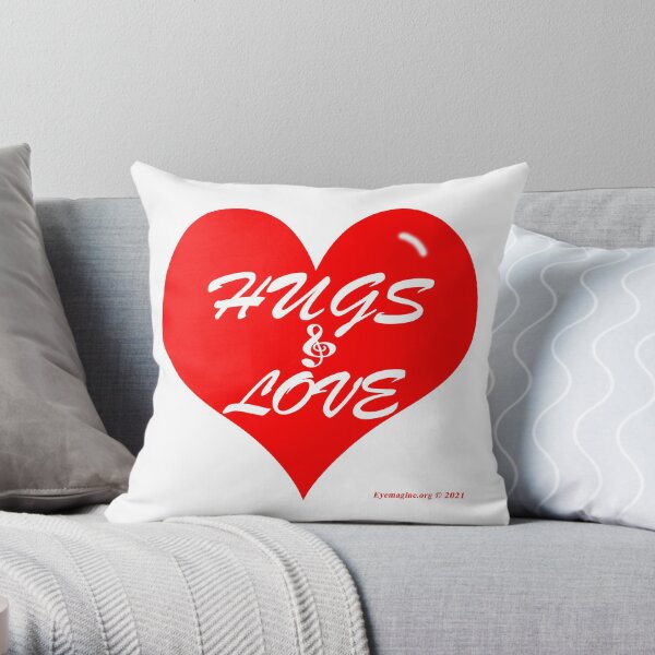 Hugs and Love Valentine Throw Pillow