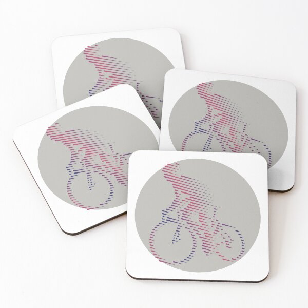 Item preview, Cyclist Climbing Purple Blue Line Art designed and sold by RabeDesigns.