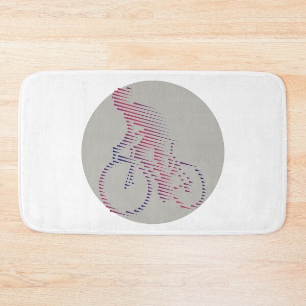Item preview, Cyclist Climbing Purple Blue Line Art designed and sold by RabeDesigns.
