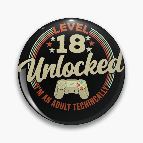 Item preview, I'm an Adult Technically - Level 18 Unlocked - 18th Birthday designed and sold by majuga.