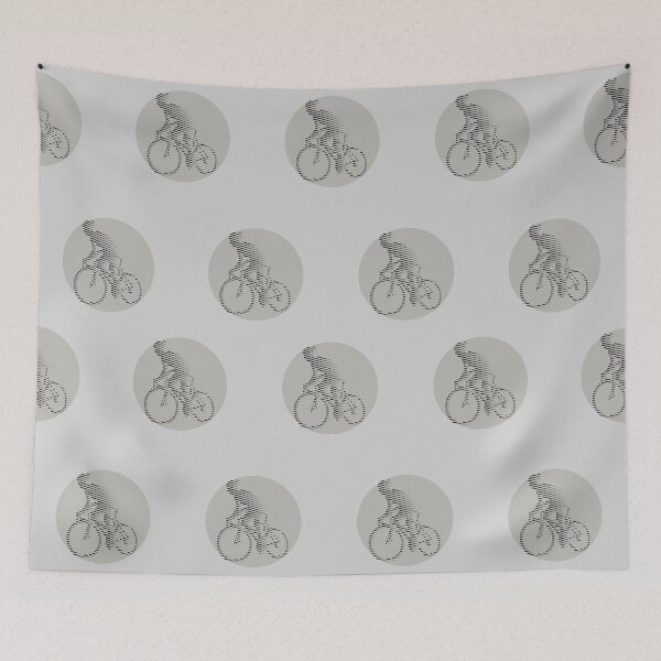 Item preview, Cyclist Climbing Black Line Art designed and sold by RabeDesigns.