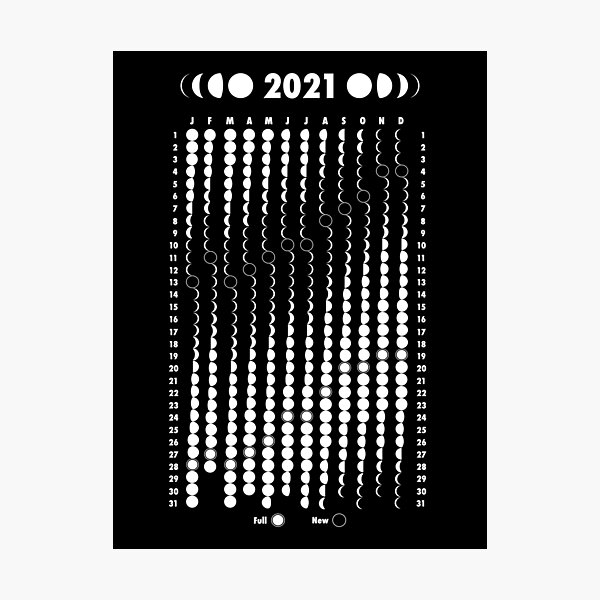 Item preview, Moon Calendar 2021 designed and sold by OldDannyBrown.