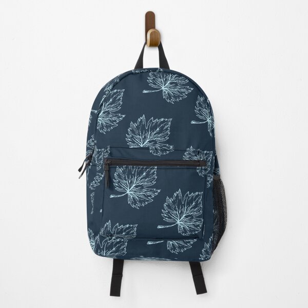 Item preview, Pale cyan maple leaves on space blue background designed and sold by fowons.