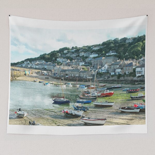 Item preview, Mousehole, Cornwall, England UK fishing harbour village art designed and sold by BarbaraGlebska.