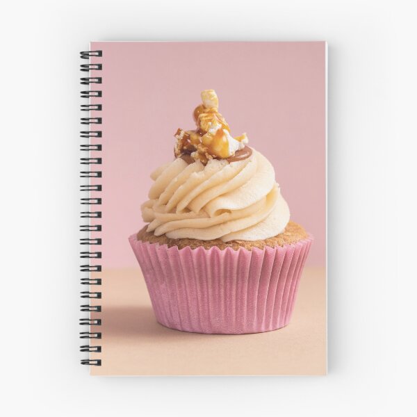 Item preview, Pink, caramel cupcake with popcorn on top pink and beige background designed and sold by HTPOP.