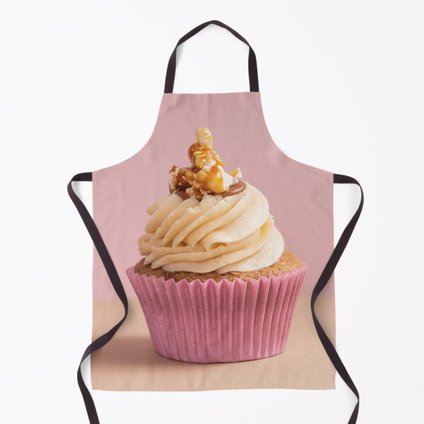 Item preview, Pink, caramel cupcake with popcorn on top pink and beige background designed and sold by HTPOP.