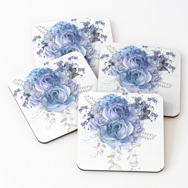 Item preview, Blue floral pattern designed and sold by Letters-Art.