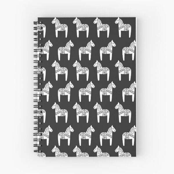 Item preview, Dala Horses (White on Charcoal) designed and sold by A Mere Design.