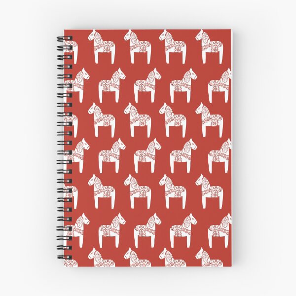 Item preview, Dala Horses (White on Scarlet) designed and sold by A Mere Design.