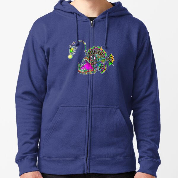 Electric Angler Fish Zipped Hoodie