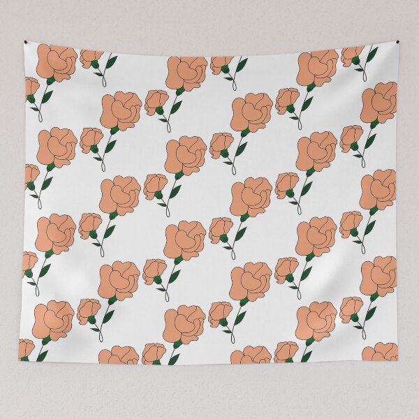 Item preview, Orange fllower line art  designed and sold by doodling-dancer.