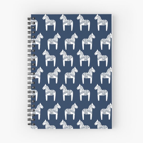 Item preview, Dala Horses (White on Navy) designed and sold by A Mere Design.