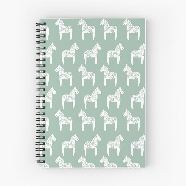 Item preview, Dala Horses (White on Sage) designed and sold by A Mere Design.