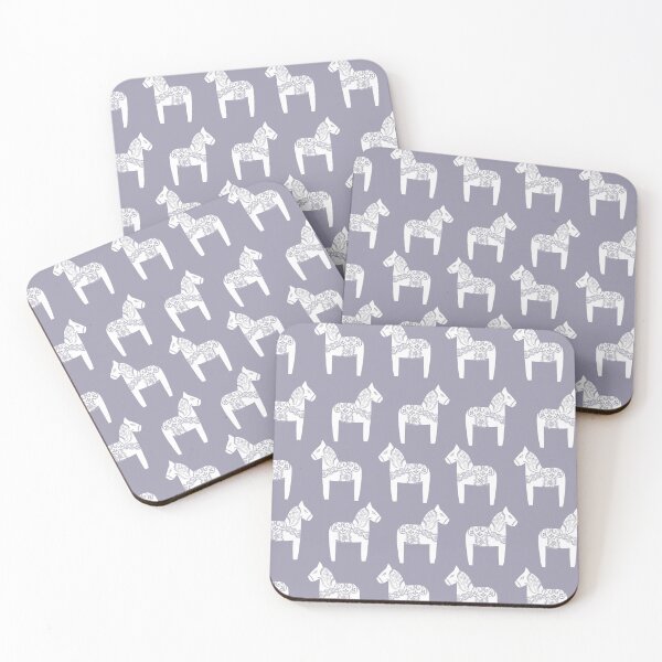 Item preview, Dala Horses (White on Lavender) designed and sold by A Mere Design.