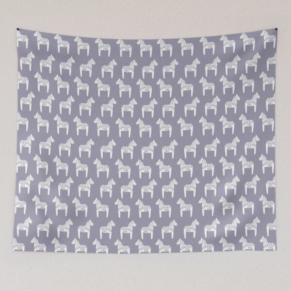 Item preview, Dala Horses (White on Lavender) designed and sold by A Mere Design.