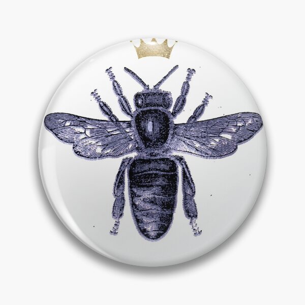 Item preview, Royal gold blue bee pattern designed and sold by Letters-Art.