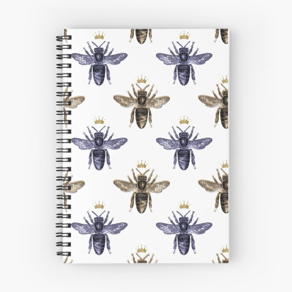 Item preview, Royal gold blue bee pattern designed and sold by Letters-Art.