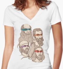 Leonardo, Michelangelo, Donatello, and Raphael... Oh and Splinter Women's Fitted V-Neck T-Shirt