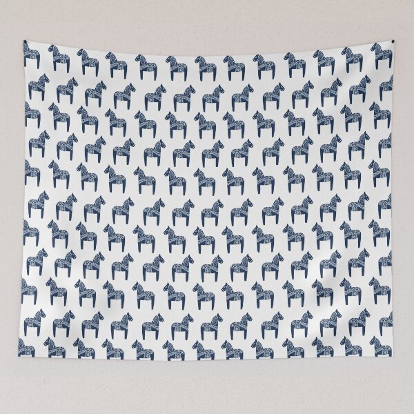 Item preview, Dala Horses (Navy) designed and sold by A Mere Design.