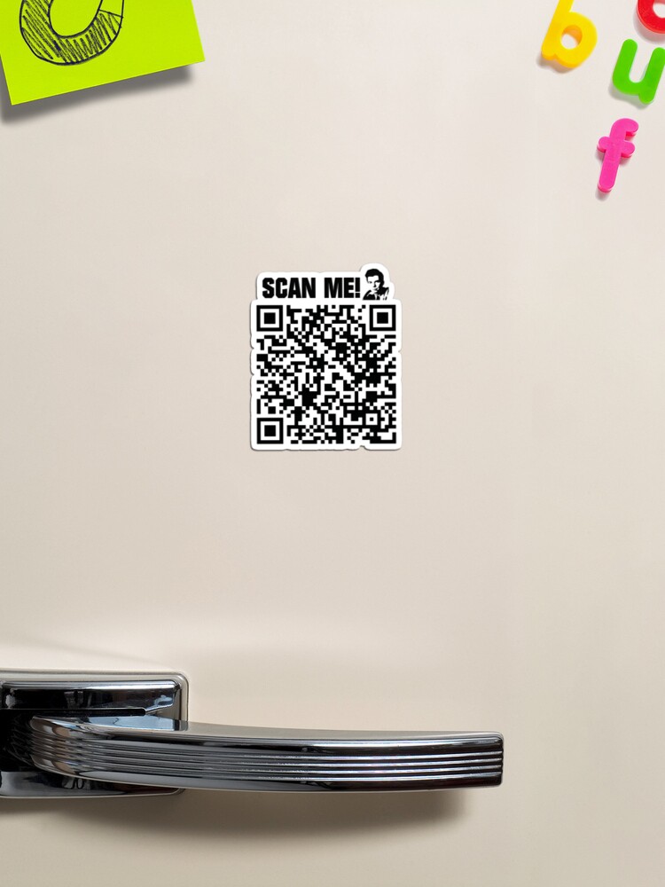 Rick Roll QR Code - Scan For Free Drinks - Rick Astley - Magnet