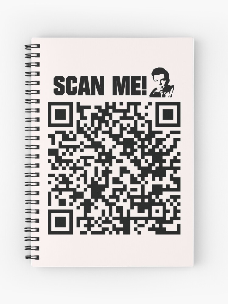 QR Code | Rick Astley | Never Gonna Give You Up | Rick Roll | Rickroll |  Spiral Notebook