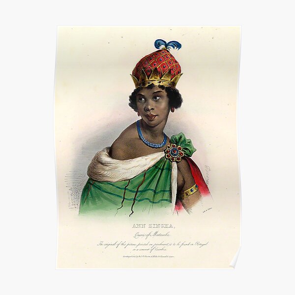 Königin Nzinga - Koloriert Poster