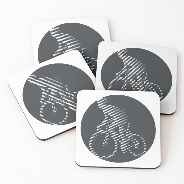 Item preview, Cyclist Climbing White Line Art designed and sold by RabeDesigns.