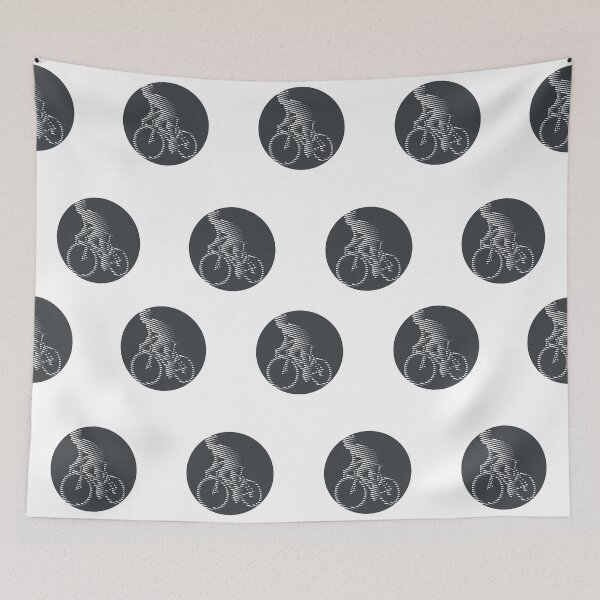 Item preview, Cyclist Climbing White Line Art designed and sold by RabeDesigns.