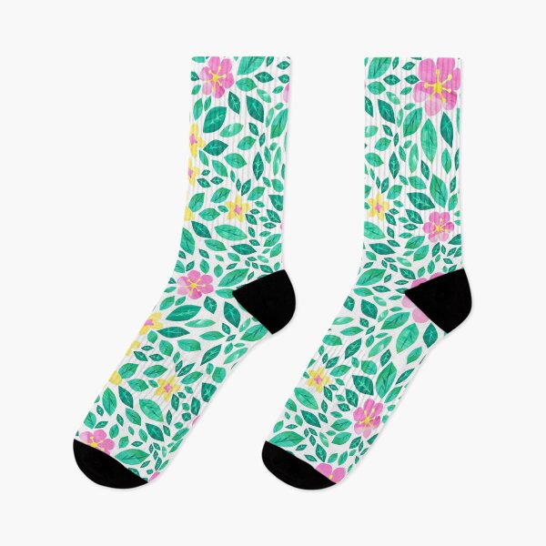 Artikelvorschau, Rosa und gelbes Blumenmuster entworfen und verkauft von Katbydesign.