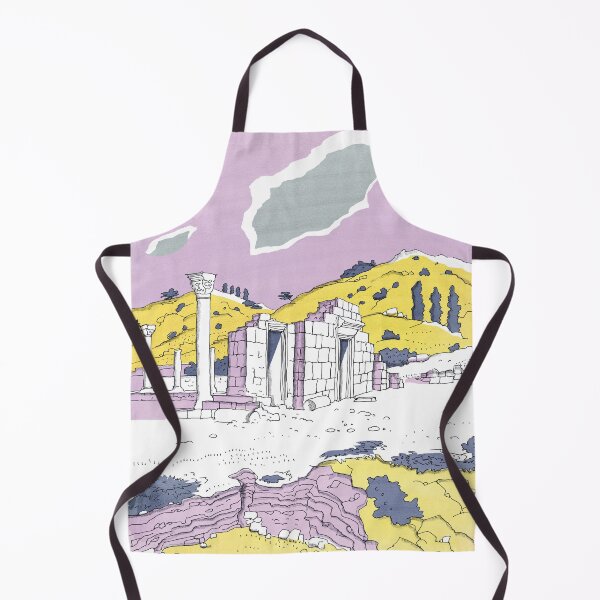 Item preview, Ruined greek temple in yellow and lilac designed and sold by Elena Popovskaya.