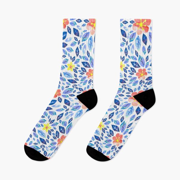 Artikelvorschau, Blaues und gelbes Blumenmuster entworfen und verkauft von Katbydesign.