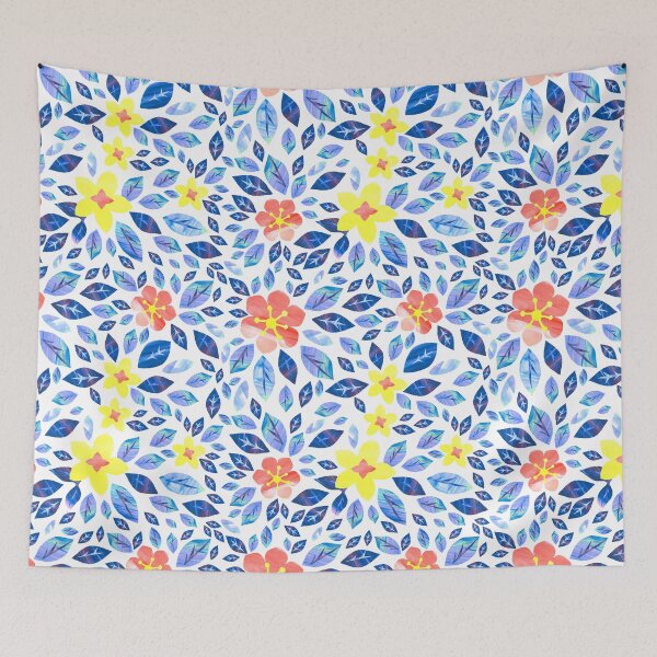 Item preview, Blue and yellow flower pattern designed and sold by Katbydesign.