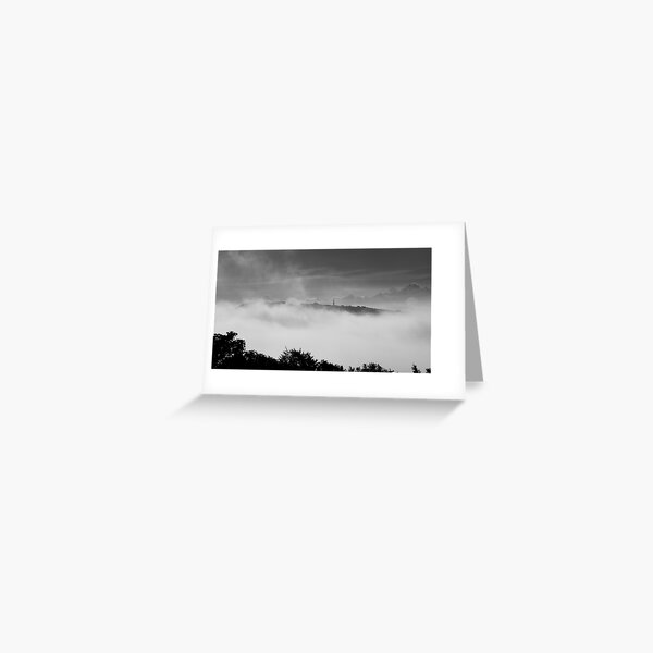 Culver In The Clouds BW Greeting Card