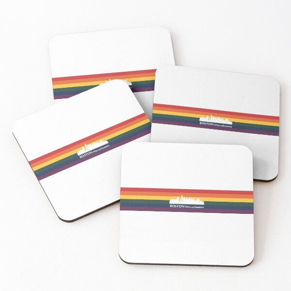 Item preview, Boston Massachusetts, USA - Incredible skyline city on a rainbow LGBT flag designed and sold by Pointit.
