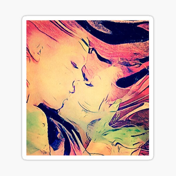 Abstract Kiss Sticker